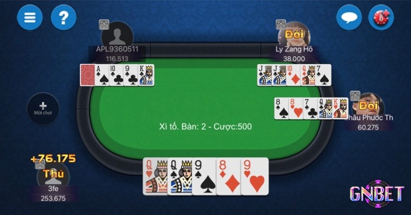Người chơi sở hữu giá trị lớn nhất trong ván xì tố là người thắng game