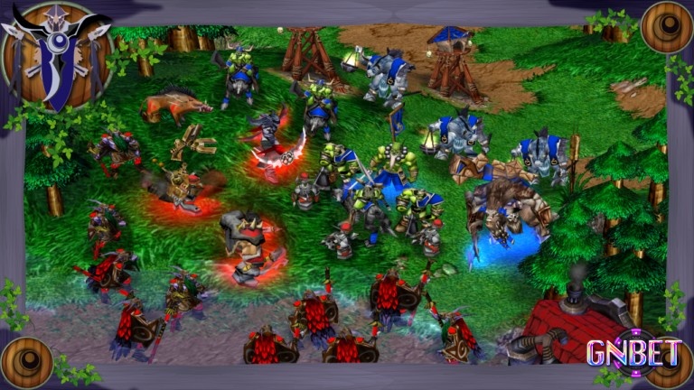 doi quan Orc va Human trong Game Warcraft III: Reforged tren ban do chien thuat