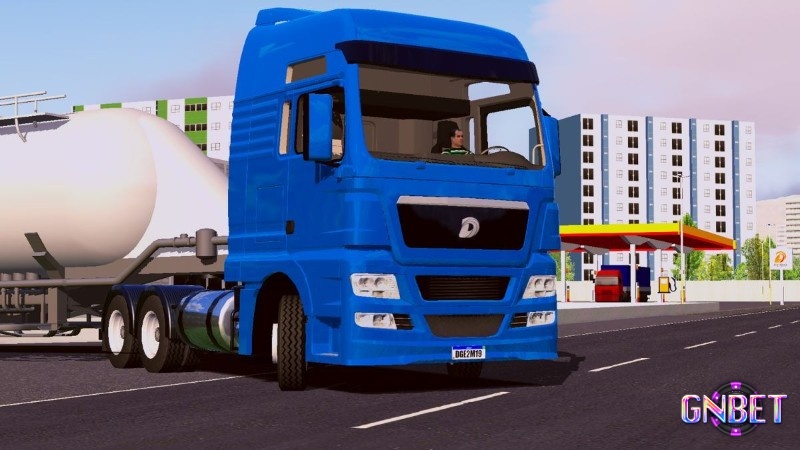 World Truck Driving Simulator với xe tải chạy qua cung đường đồi dốc và cảnh quan rộng mở