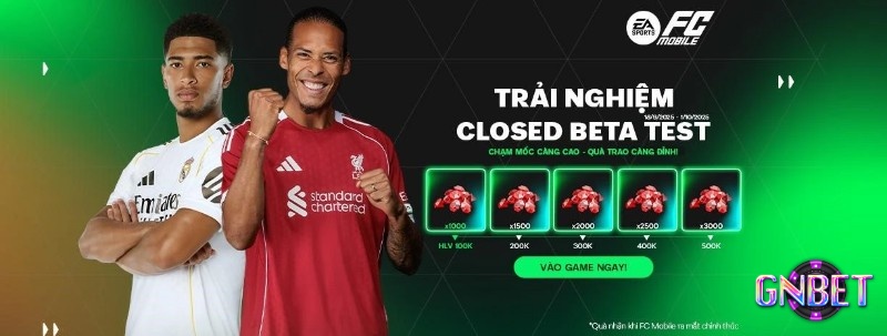 FC Mobile VN với giao diện đội hình OVR cao và trận đấu có phong cách Việt hóa trên điện thoại