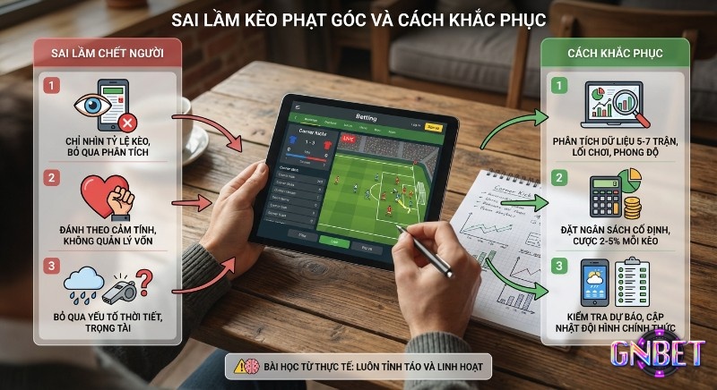 Chiến lược khắc phục các sai lầm kèo phạt góc: phân tích dữ liệu sâu, quản lý vốn chặt chẽ và luôn tỉnh táo, linh hoạt