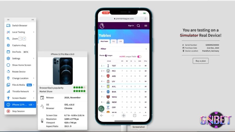 Giả lập chơi game ios trên pc BrowserStack mạnh về kiểm thử đa thiết bị và đa nền tảng