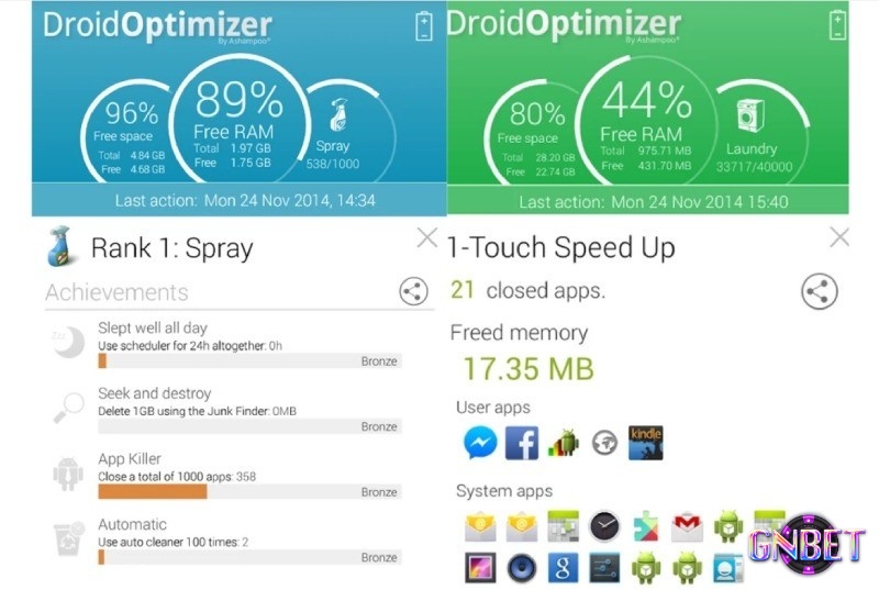 roid Optimizer dọn bộ nhớ giúp chơi game Android mượt hơn