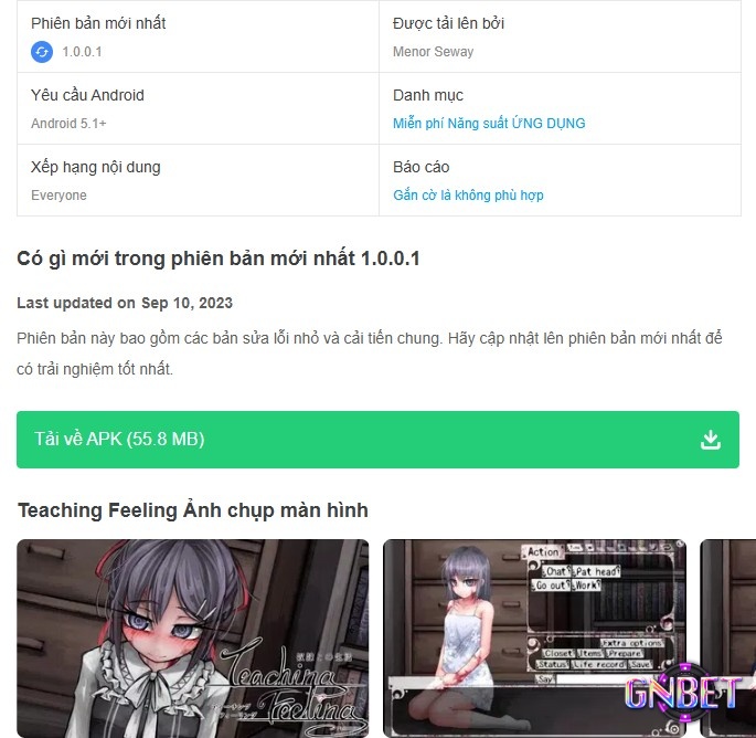 Teaching Feeling cần được kiểm tra phiên bản và dung lượng trước khi cài