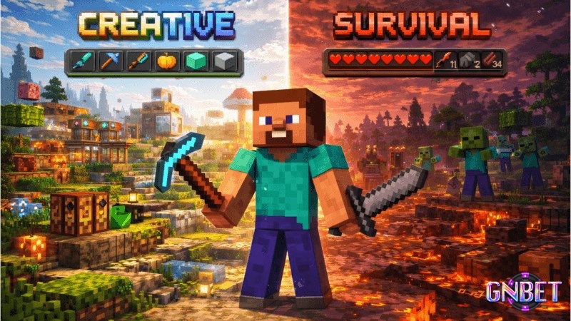 Minecraft cân bằng giữa sáng tạo tự do và thử thách sinh tồn
