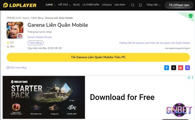 Tải game mobile Liên Quân qua ứng dụng giả lập